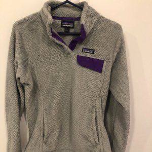 Gray Patagonia Re-Tool Snap-T Pullover Fleece Small